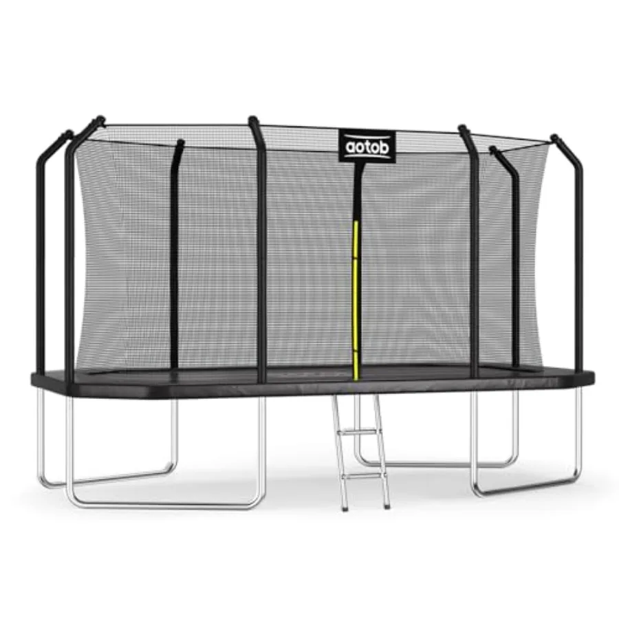 

8×12 FT Rectangle Trampoline for Outdoor Use Gymnastics Style with Enclosure Net Blue Heavy Duty Up to 440 lbs Support