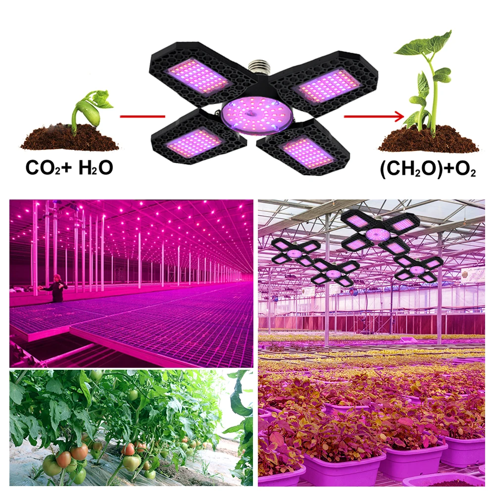 E27 Full Sepctrum oświetlenie LED do uprawy AC85-265V składane rośliny rosną światła SMD2835 IP65 do sadzenia warzyw w pomieszczeniach