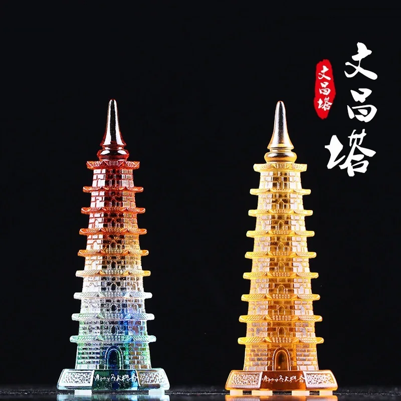 

Coloured glaze nine-story Wenchang Pagoda Must-have gifts for students benefit your studies eager to read successful career