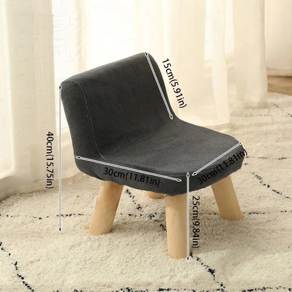 Simple Solid Wood Small Stool Removable Washable Cute Fabric Low Stool Small Compact Fabric Bench Shoe Stool Doorway