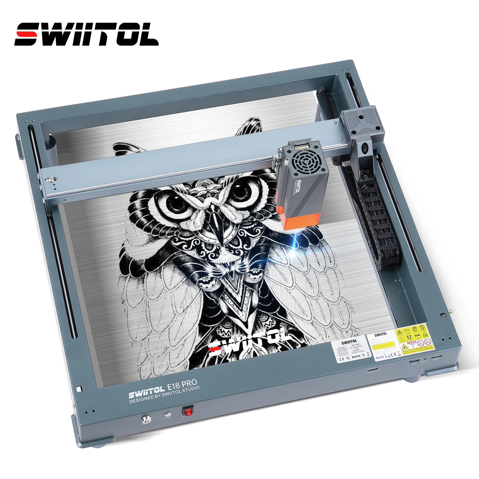 Swiitol E18 Pro 18W Laser Engraver Integrated Structure Compressed Spot Coupling Technology High Speed Engraving