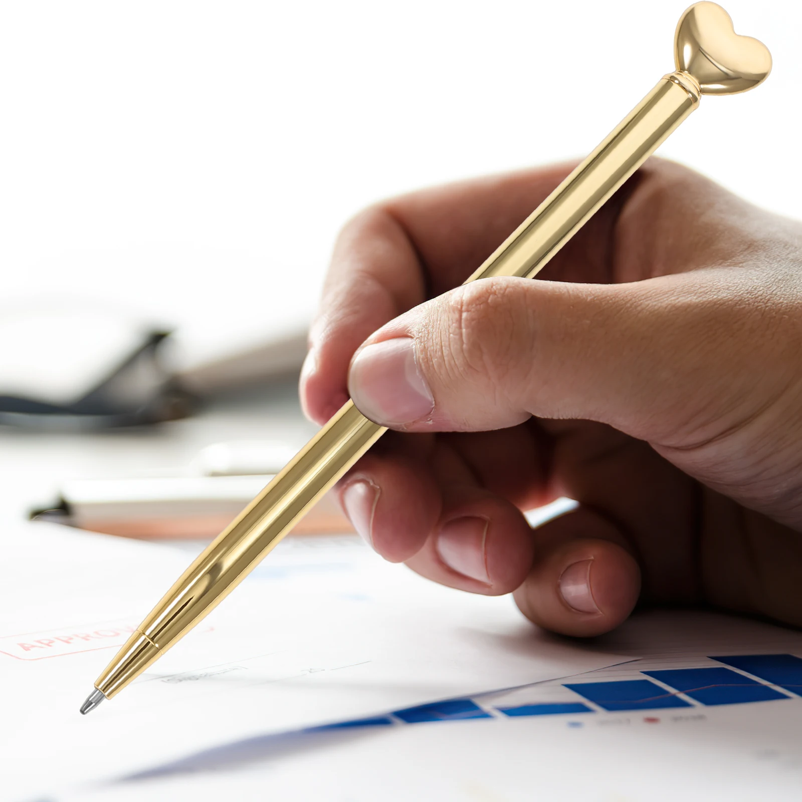 12pcs Metal Ballpoint Pens Smooth Writing Portable Creative Cartoon Shape Heart Formula Cute Unique Daily Use Student