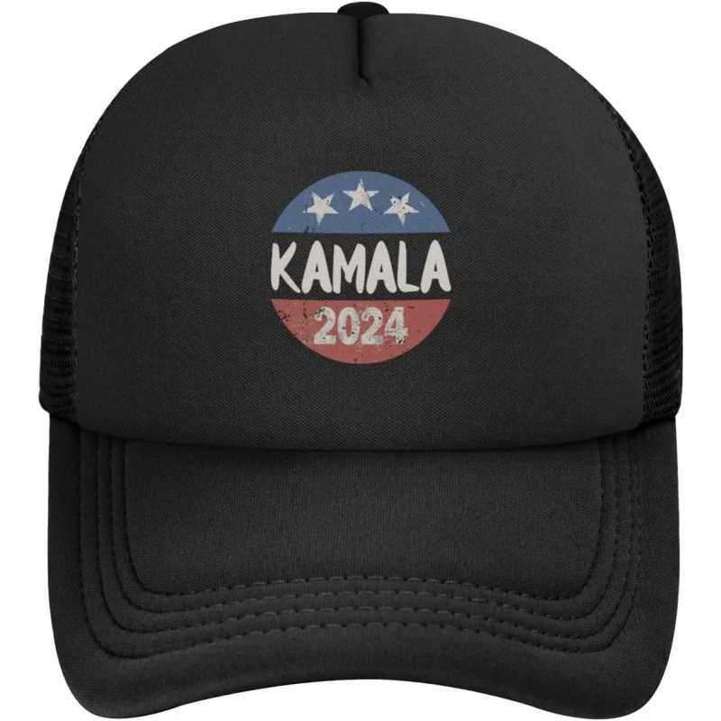 

Kamala Harris 2024 for President Campaign Stylish Trucker Hat Mesh Baseball Cap for Adults-Adjustable Snapback Black Adjustable