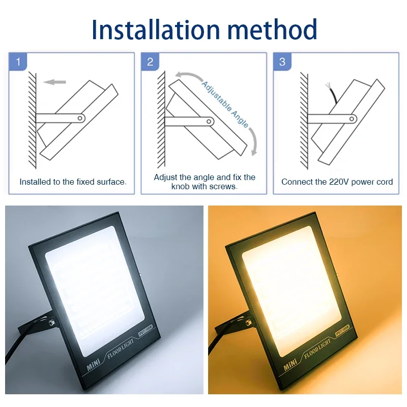 Imagem -05 - Led Luz de Inundação 220v ao ar Livre Holofote Spotlight Ip67 à Prova Dip67 Água Lâmpada Rua Paisagem Iluminação 10w 20 30 50 100 150 200