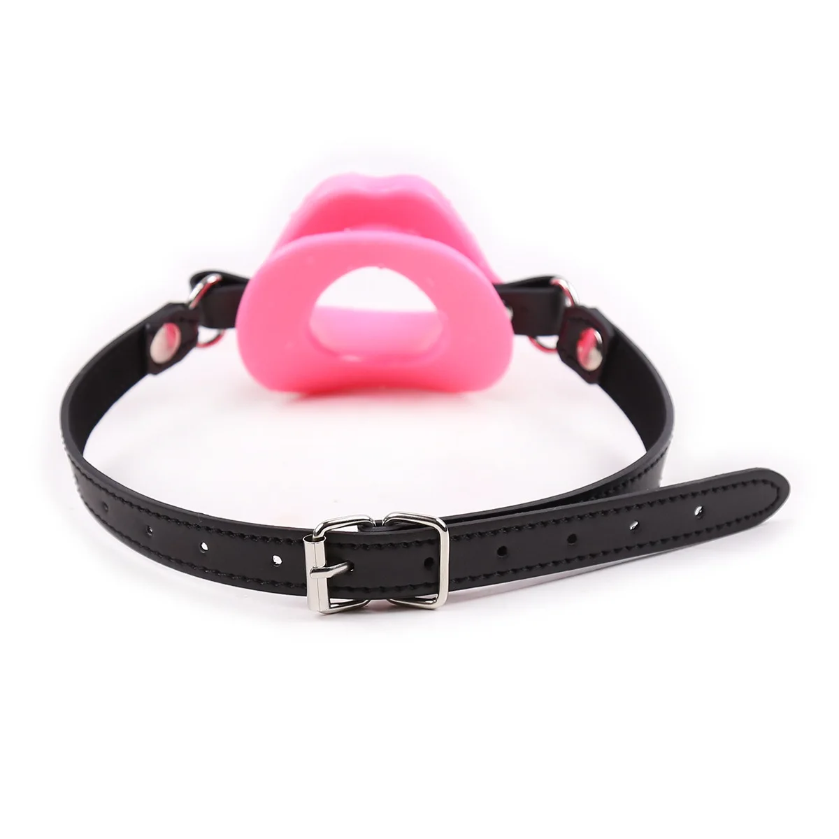 PU Leather Silicone Mouth Ball BDSM Bondage Lips Ring Open Gag Ball Adult Slave Erotic Sex Toy For Couples Toys Mouth Gag Games