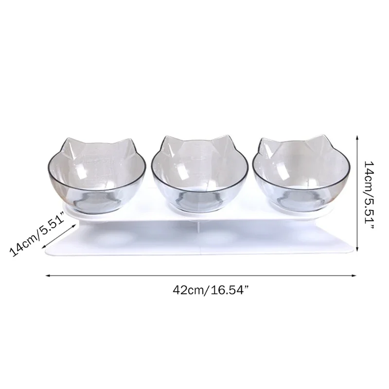 K5DC Pet Feeding Bowls Raised 15° Tilt Neck Guard Bowl Dog Dish Drinking Water Bowl Kitten Puppy Feeder Bowl