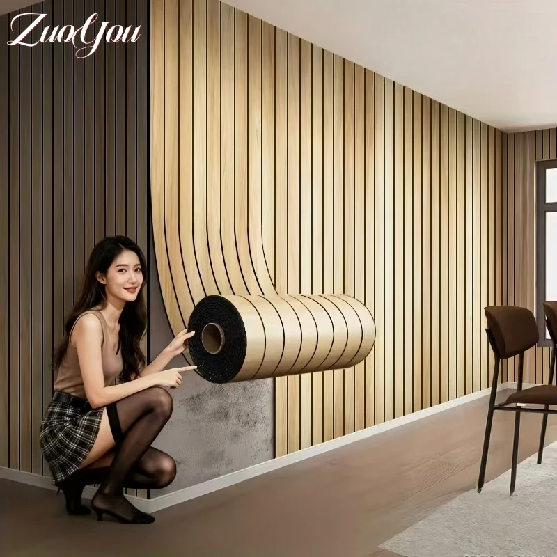 

3D Self-Adhesive Faux Wood Grain Grid Wallpapers for Living Room Kitchen Wall Renovation Foam Pvc Wall Panels for Interior Decor