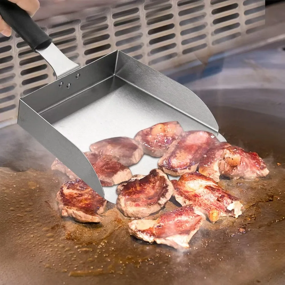 

Stainless Steel Food Transfer Spatula Anti-scalding Handle Large Size Griddle Food Mover Professional Food Shovel Pizza