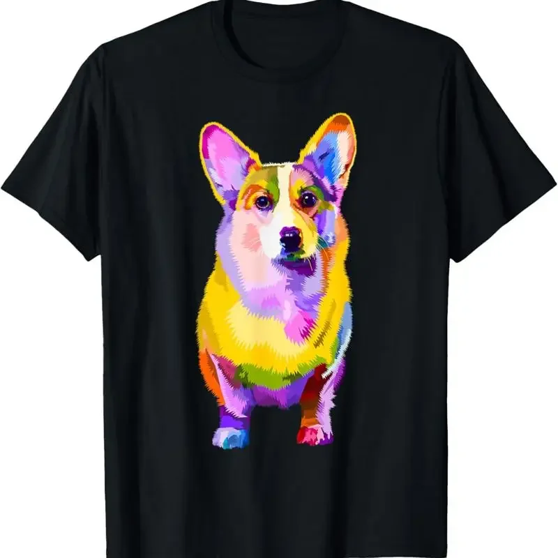 Pem Welsh Corgi Colorful Pop Art Portrait For Dog Lovers T Shirt