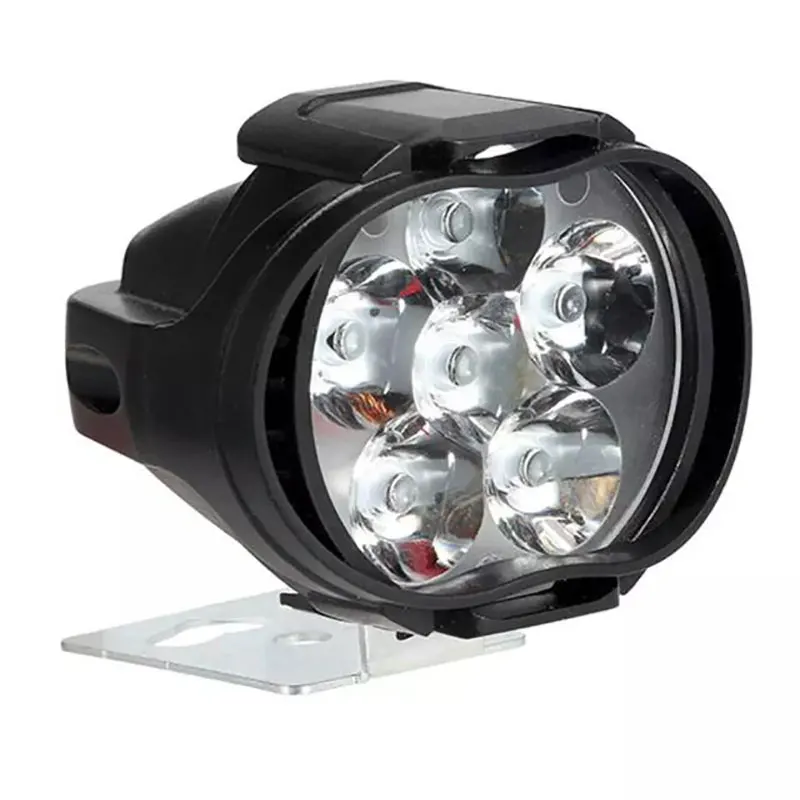 Faro LED blanco para motocicleta, foco de trabajo superbrillante con interruptor para detección auxiliar automotriz, 6 LED, 1 unidad