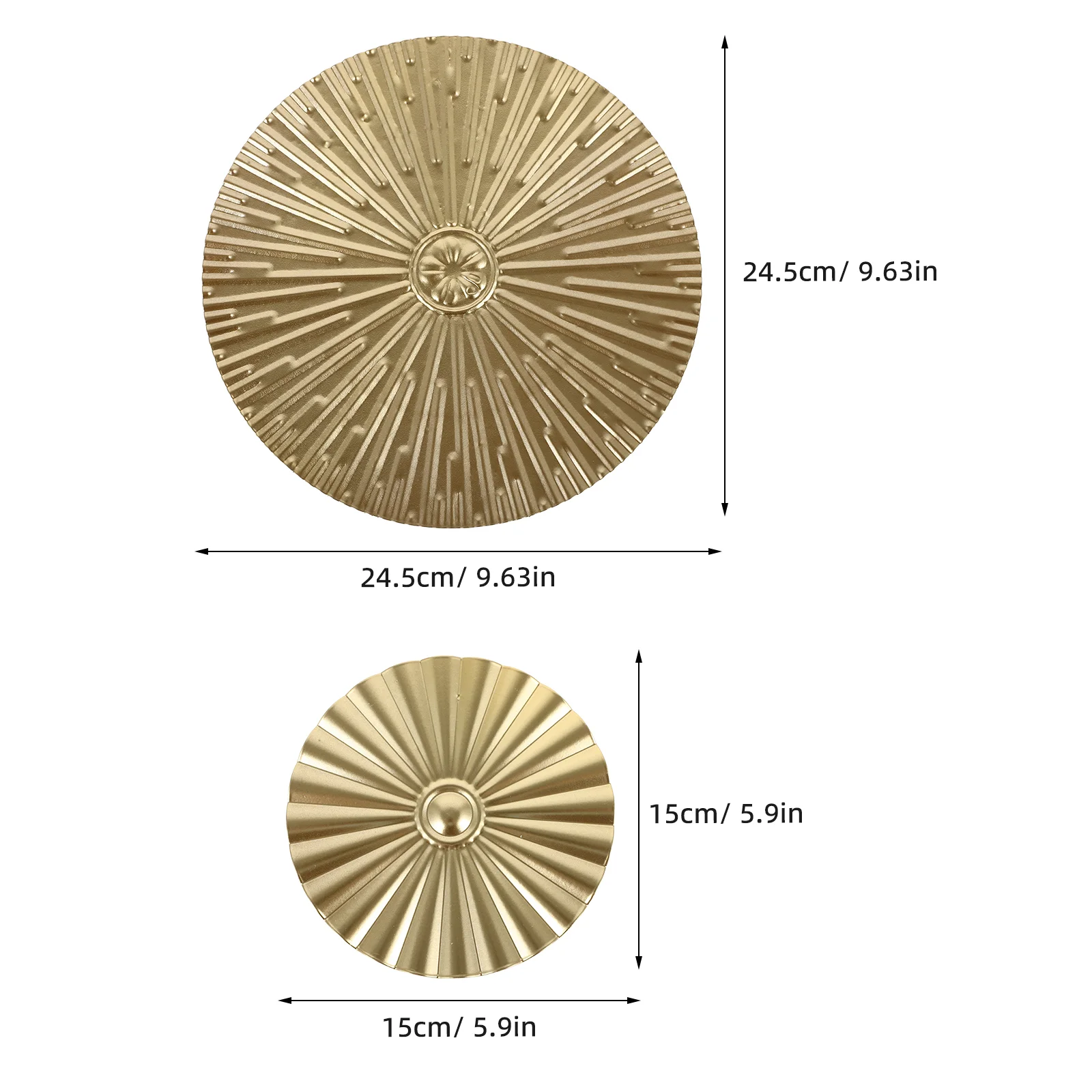 Gold Wall Hanging Clock Digital Circular Decor Modern Pendant Metal Circle Accent Work Bathroom for Bedroom