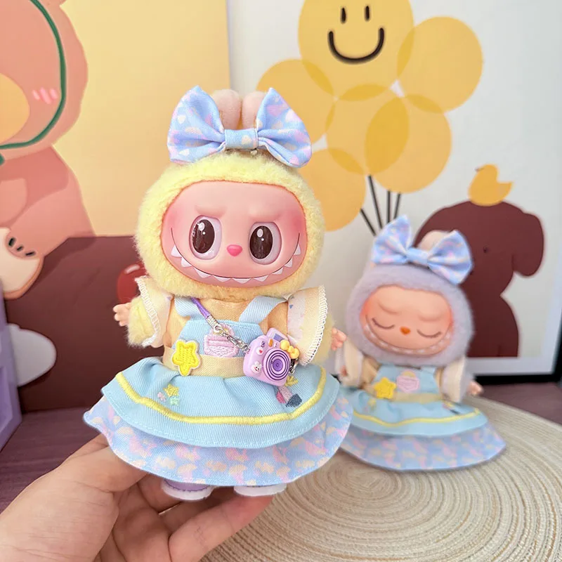 

Clothes For Labubu Dolls 15/17Cm For LABUBU Sitting Party 1St 2Nd 3Rd Gen Cloud Princess Skirt Set Apparel Accessories