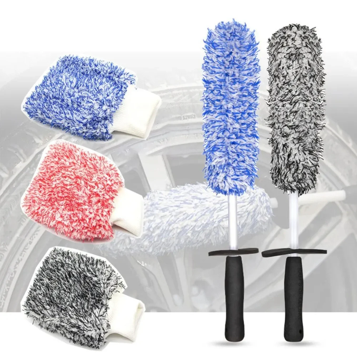 

Extra Large Super Absorbent High Density Cotton Car Wash Brush with Coral Worm Car Wash Gloves for Ultimate Cleaning Power and P