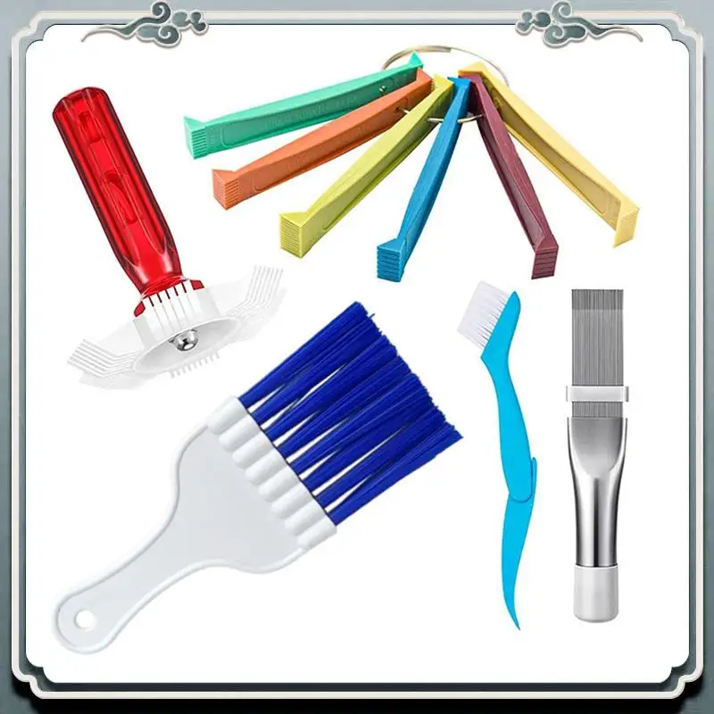 5 PCS Air Conditioner Fin Cleaner Set As Shown Plastic+Metal FCR6 Fin Comb Condenser,Air Outlet Cleaner Evaporator Radiator