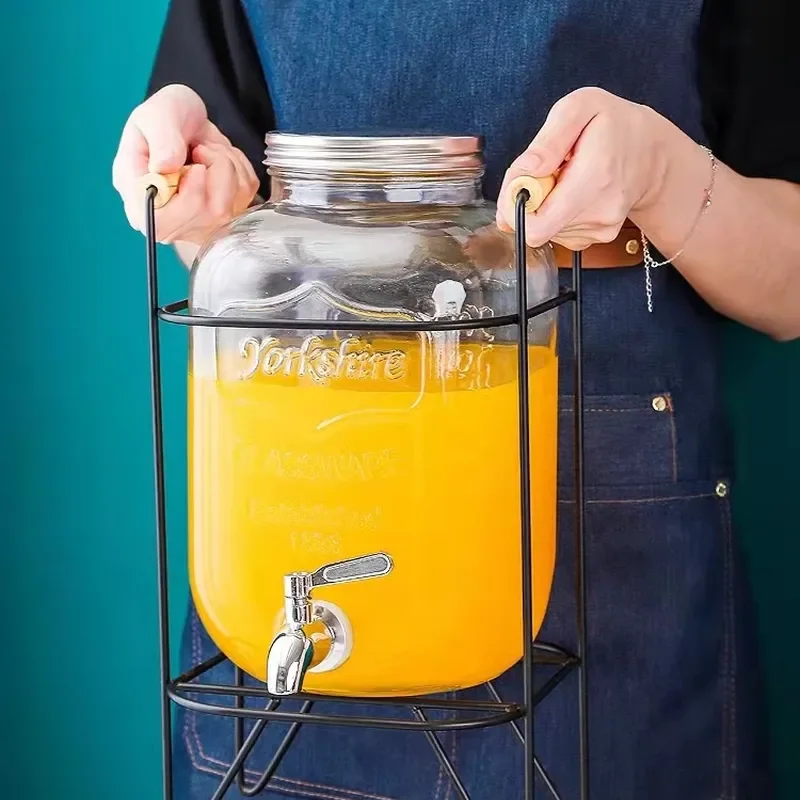 Getränke eimer mit Wasserhahn 4l Glas Glas Party Saft Spender Glas Getränk Getränkesp ender mit Wasserhahn und Ständer