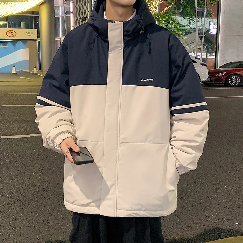 High Quality Jacket Outdoor Windproof Waterproof Winter Fleece-lined Thickened Warm Cotton Jacket 2024 New Youth Men's Clothing