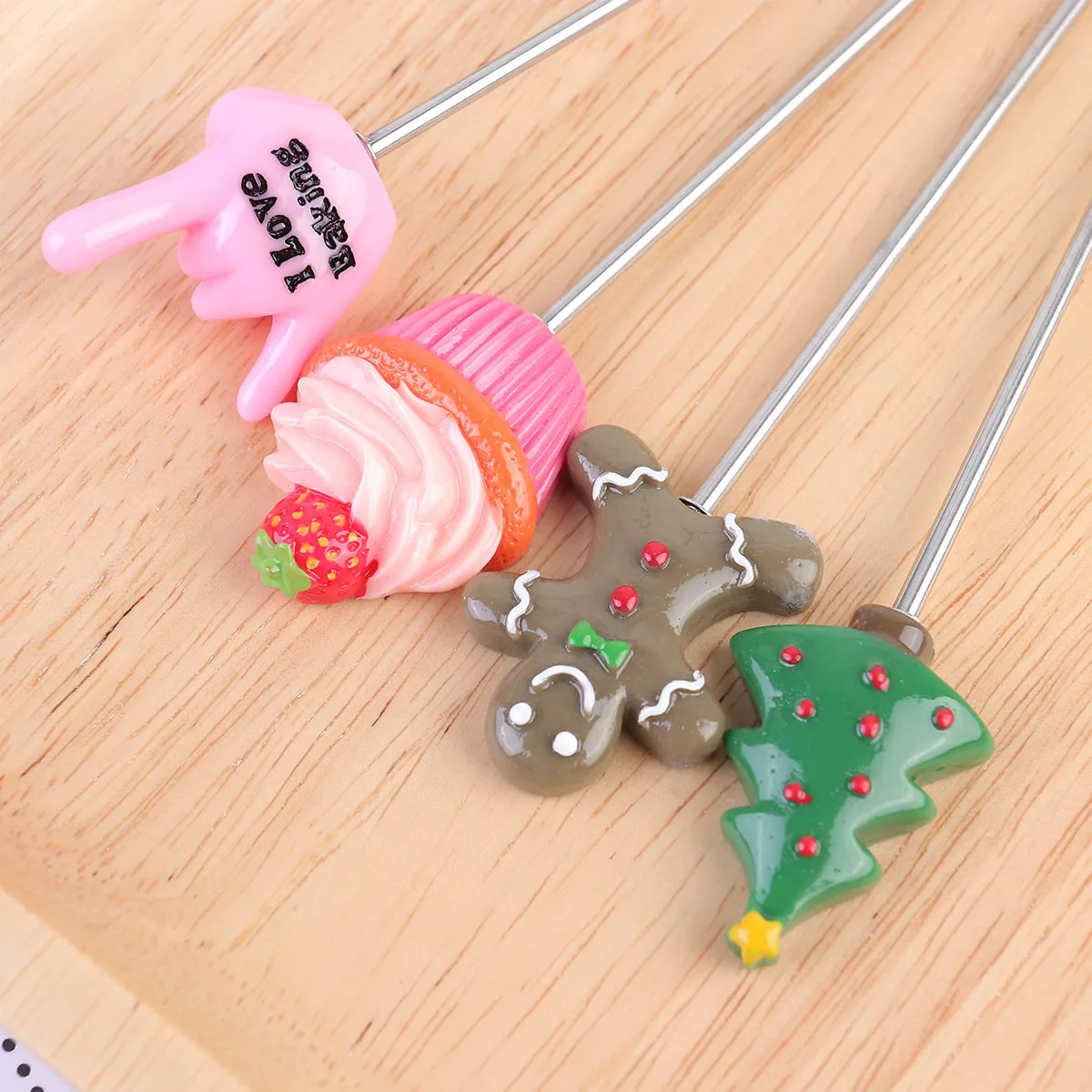 

4 Pcs Steel Stainless Steel Cake Tester Cake Tester Baking Tool Christmas Tree Pins Food Grade Practical Bread Supplies