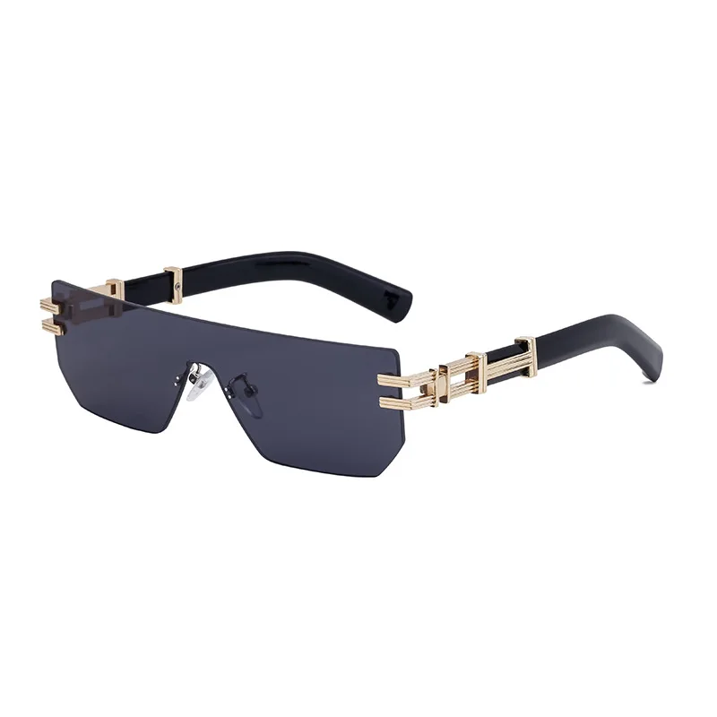 Luxury Women's Designer Square Boundless Sunglasses Rimless Black Sunnies Retro Alloy Men Sun Glasses UV400 Shades