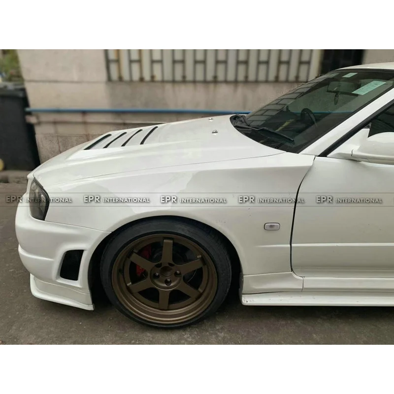 SAAR مناسبة لأجزاء تعديل ألياف الكربون للسيارة Nissan Skyline R34 Z Tune Fender GTT المصد الأمامي