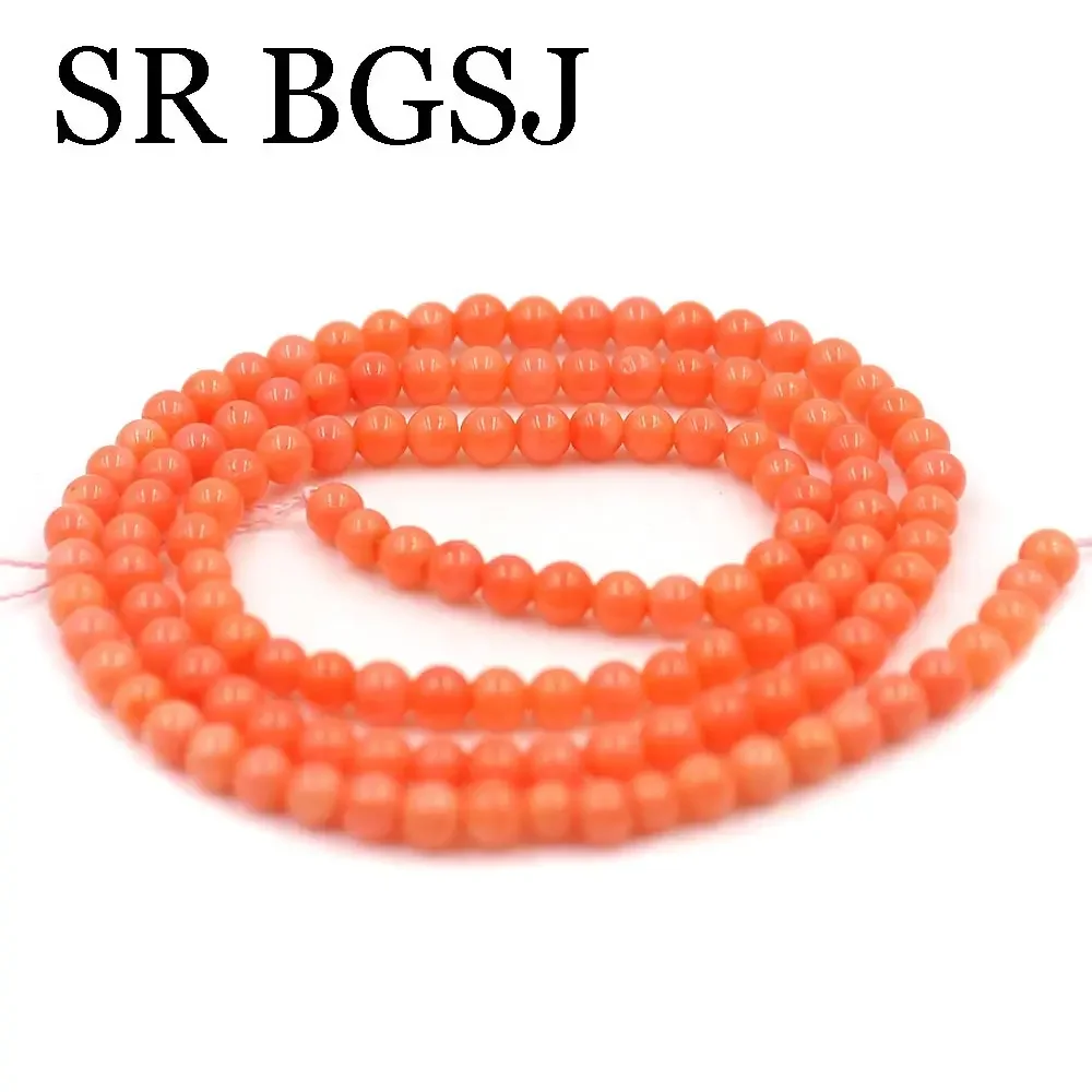 3mm  White Pink Red Orange Round Real Natural Coral Spacer Loose Coral Beads Strand 15\