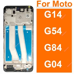 LCD Frame Chassis Cover For Motorola Moto G04 G14 G54 G84 LCD Frame Middle Bezel Plate Panel Housing Replacement Repair Parts