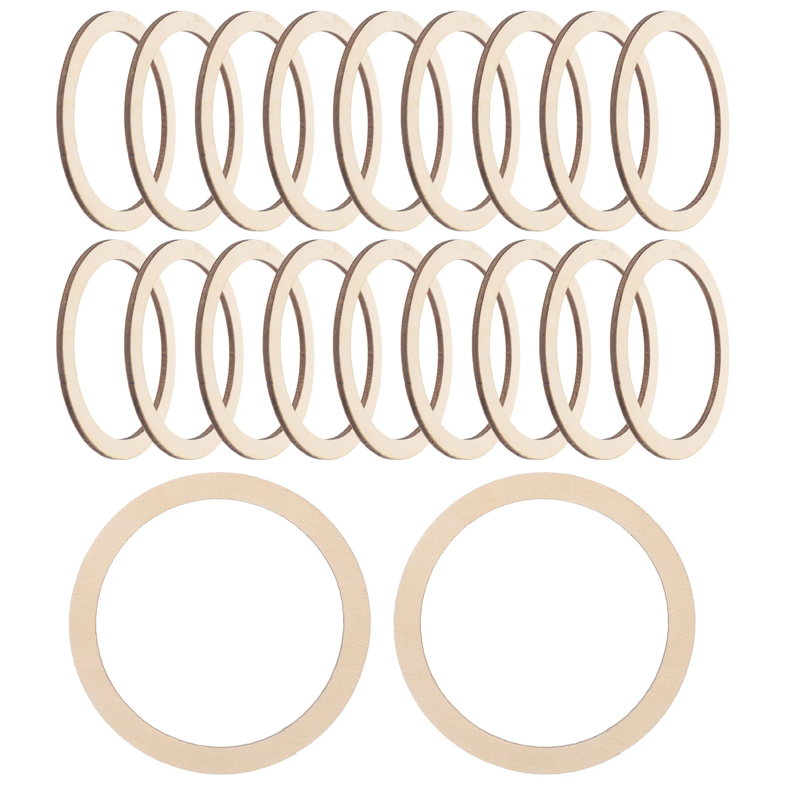 

20 Pcs Jewelry Accessories Round Hanging Rings Hoop Decor Circle Crafting Wood Circles Wooden Flat Unfinished Decorative The
