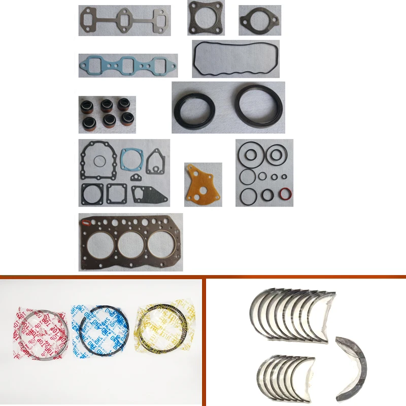 engine complete overhaul full gasket set kit main crankshaft connecting  bearing piston ring for Yanmar engine : 3TN75  3TNV75