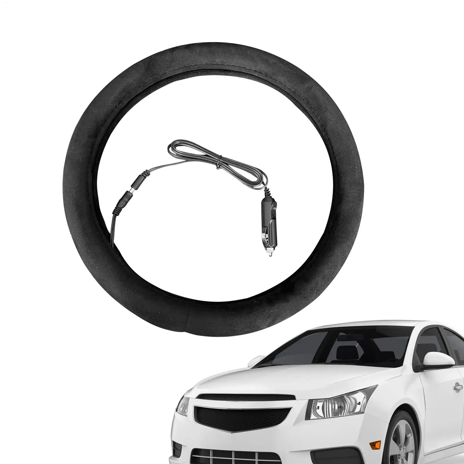 

Рулевое колесо с подогревом, 12 В, теплые, мягкие, автомобильные аксессуары, обертка на руль для грузовиков, пикапов, кемпинга, ежедневных поездок на работу