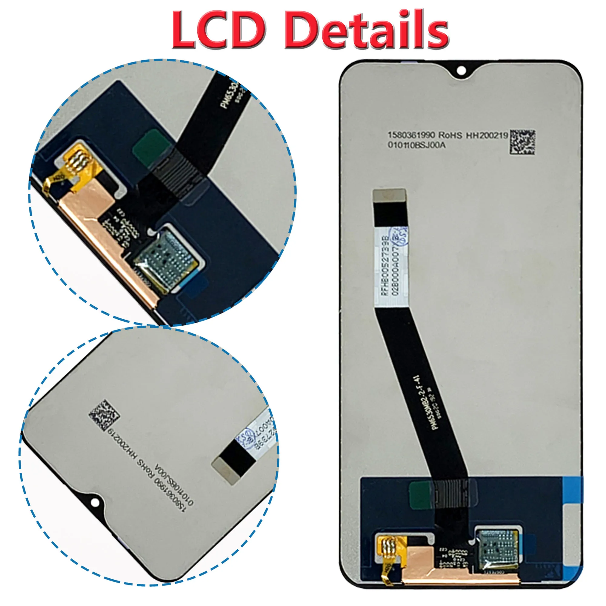 For Xiaomi Redmi 9 Display Touch Screen Full With Frame M2004J19AG M2004J19C Lcd Digitizer Assembly Replacement Repair Parts