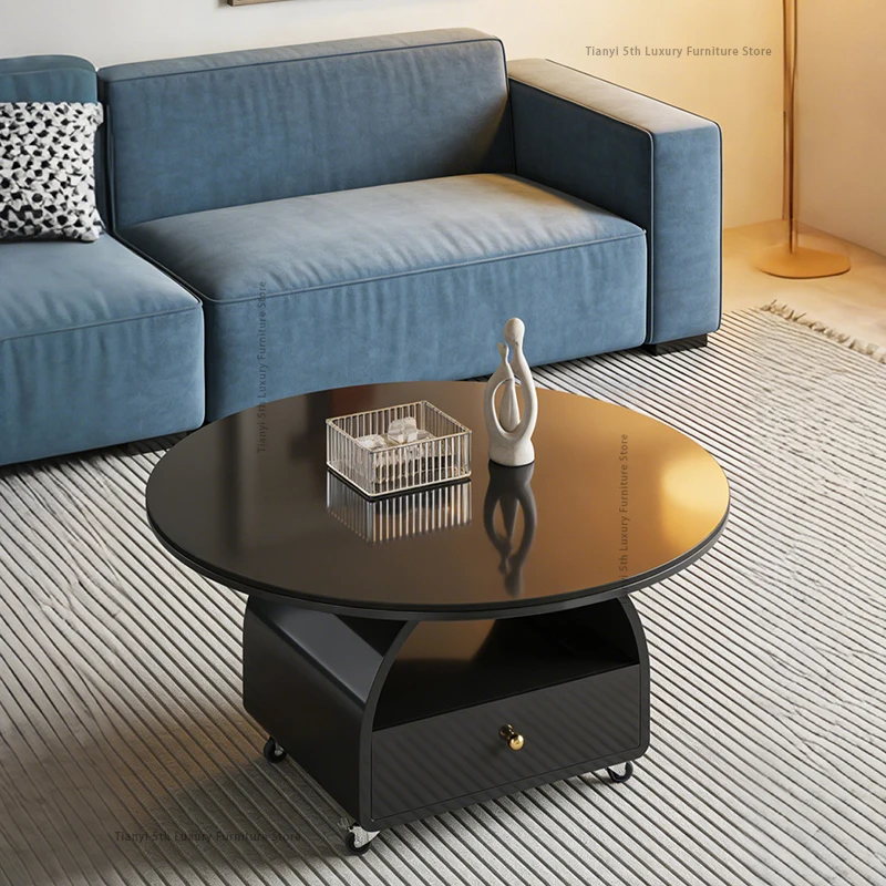 

Modern retro coffee table Nordic high-end living room art movable small apartment tea table home furniture mesas de centro FYCT