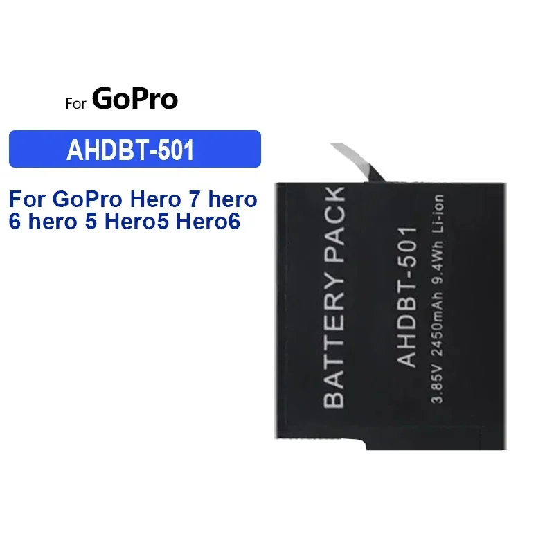 

2450mAh Li-ion Battery AHDBT-501 For GoPro Hero 7 6 5 hero5