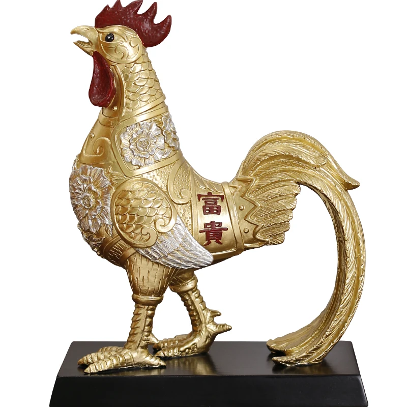 Rooster Wangcai Chicken Home Wine Cabinet Decoration Living Room for Boss Decorations