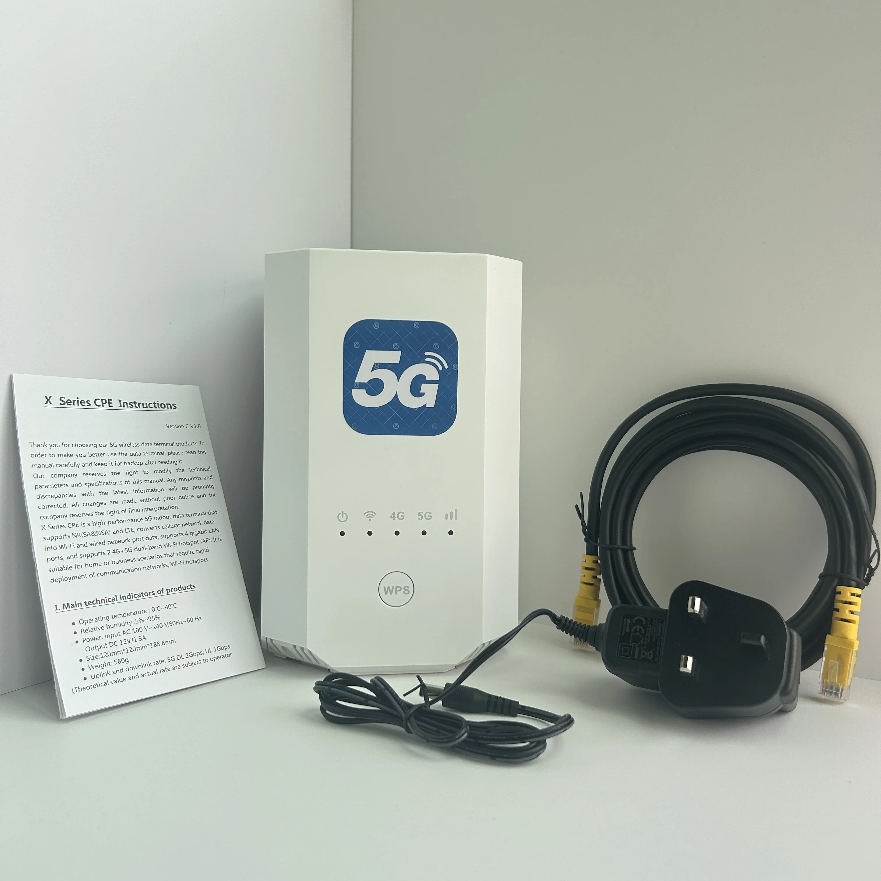 Unlocked YSTOOM YR5GT2 5G Indoor Router 4.7GBPS 802.11ac WiFi 4G LTE Cat19 with Firewall & QoS