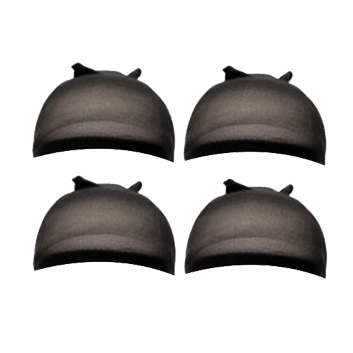 Hd Pruik Cap Kous Cap Transparante Pruik Cap Dunne Nylon Cap Multifunctionele Handige Hoofdbedekking, Zwart 4 Stuks