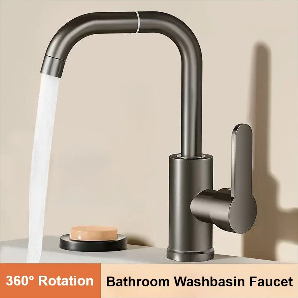 

Copper Alloy Bathroom Mixer Faucet Hot and Cold Water Tap Household Toilet Countertop WashBasin Sink Faucets Deck Mounted