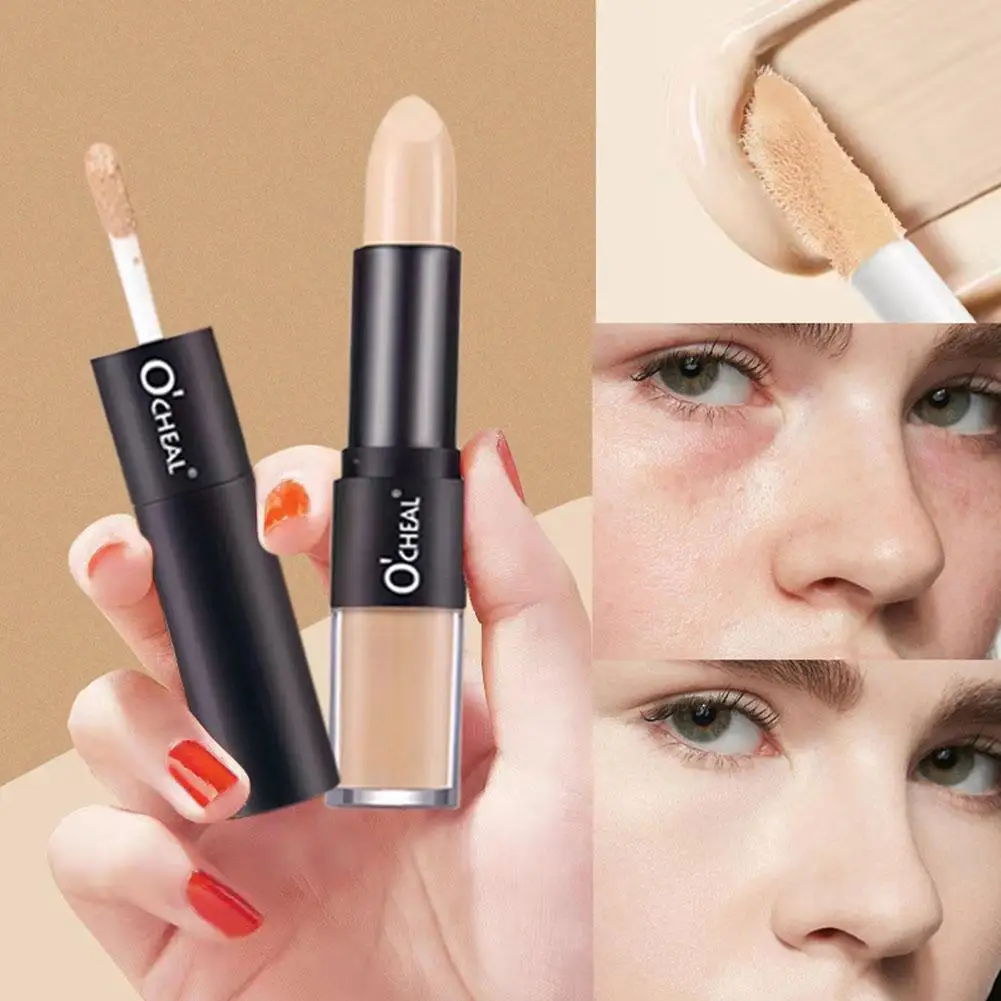 Contourstok Met Tweekoppige Concealer Markeerstift Voor Driedimensionale Neusbrug Schaduw V Gezicht Hoge Neusbrug H0j9