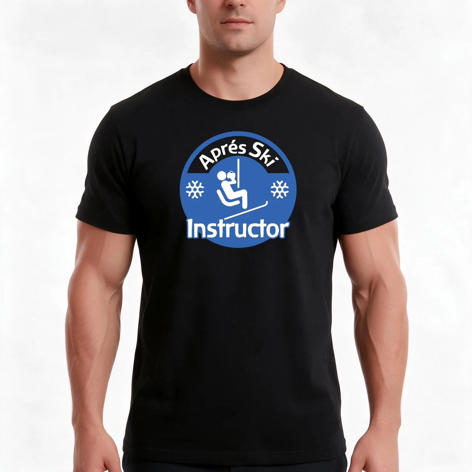 Apres Ski Instructor T-Shirt, Summer Casual Cotton Tee, Oversized Streetwear Tops, Vintage Graphic Print, Loose Fit Short Sleeve
