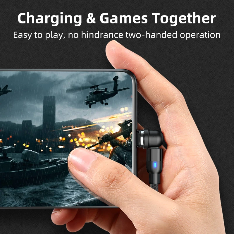 Magnetic Cable USB Type C Cable 2.4A 540 Rotate Micro Charger 1M 2M Mobile Phone Charging Cable For Samsung Xiaomi Redmi