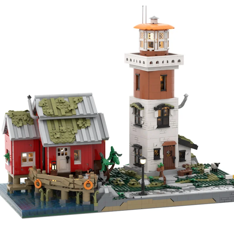 2729 Uds. MOC el hogar del pescador edificios modulares bloques de construcción ensamblar niños cumpleaños juguete para regalo de Navidad