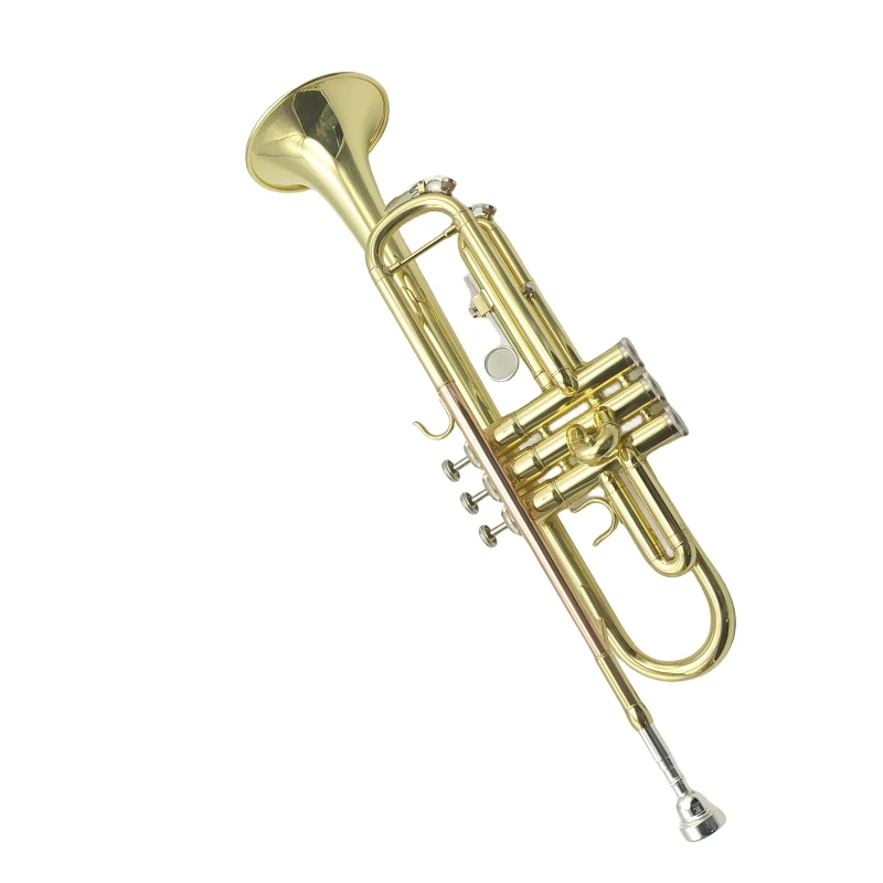 Wholesale Novice Practice Trumpet Lacquered Brass Trumpet Wind Instrument With Accessories