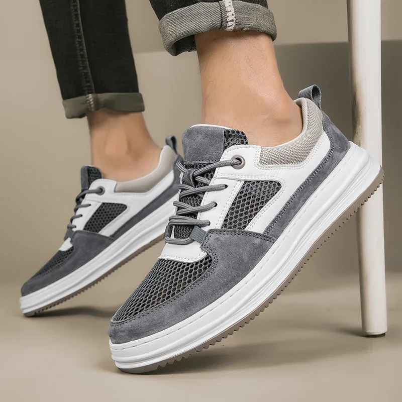 

Весенняя мужская модная удобная внутренняя обувь, увеличивающая рост на шнуровке, брендовая мужская уличная дышащая спортивная обувь для отдыха