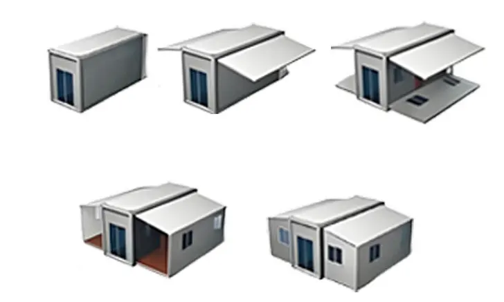 CASA BOX Mobile Tiny Home Light Steel Roof Double-Wings Modern 2-5 Bedroom 20ft 40ft Folding Expandable Container House Living