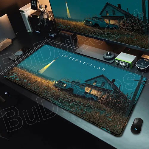 Imagen 2 del producto Alfombrilla de ratón interestelar de película con impresión HD, alfombrillas de escritorio de gran tamaño, teclado 1000 × 500, alfombrilla de ratón de goma antideslizante para ordenador portátil y de oficina