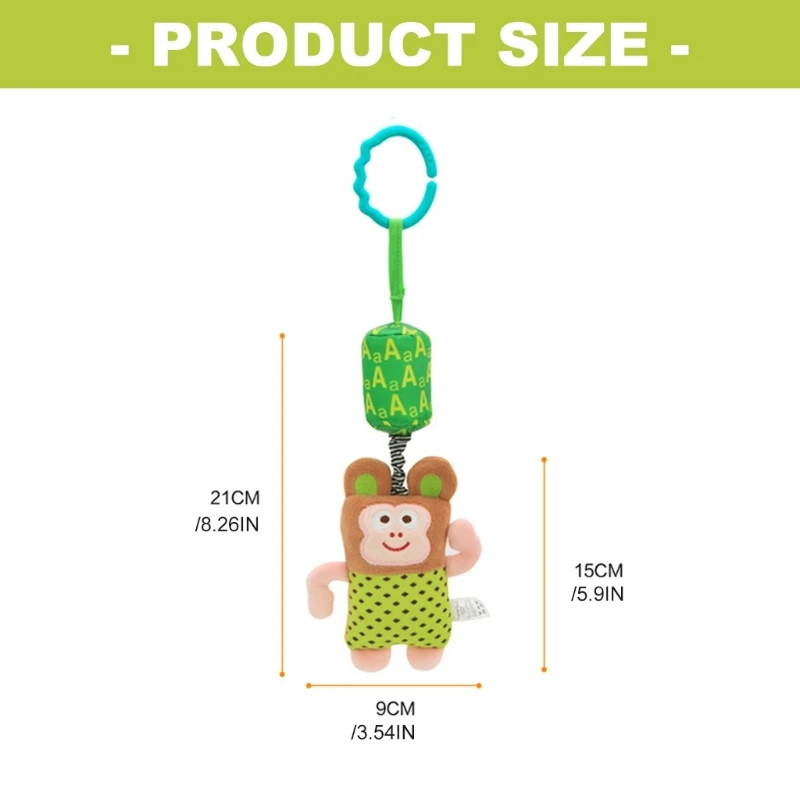 Pluszowe łóżeczko dla zwierząt mobilny wiszący wisiorek do wózka dziecięcego fotelik samochodowy słuchowa wizualna sensoryczna