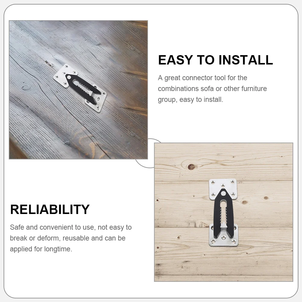 소파 버클 가구 스냅 액세서리, 소파 커넥터, 코너 피팅용 단면, 2 개