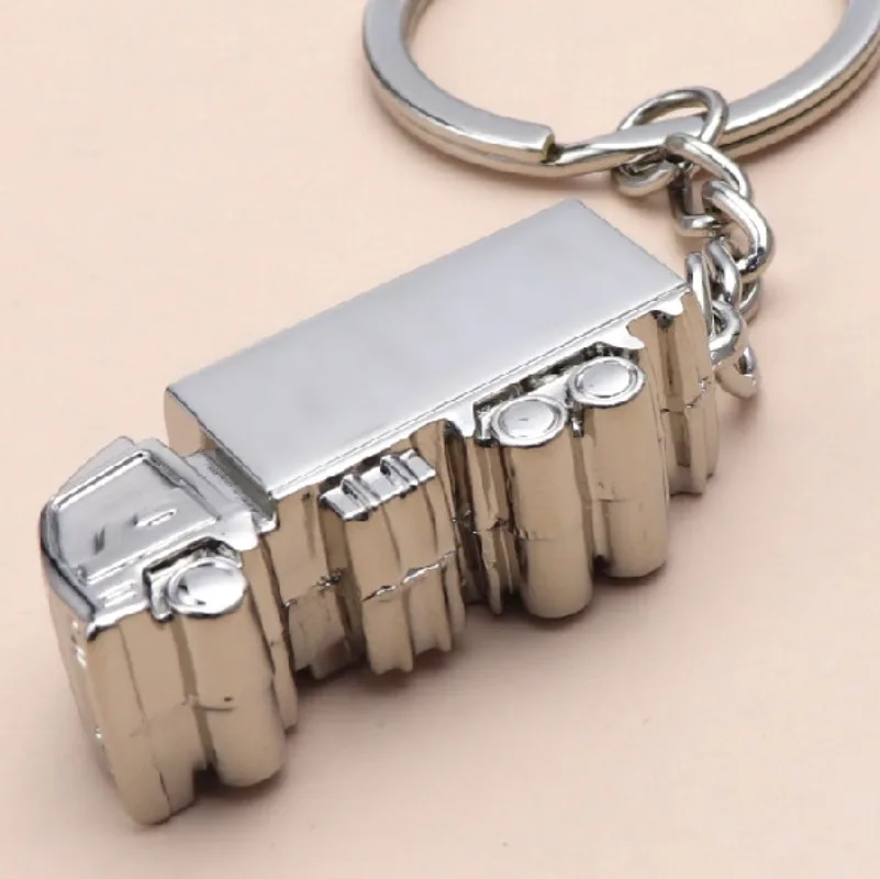 Creative 3d Truck Keychain New Metal Mini Car Keyring Shape Pendant