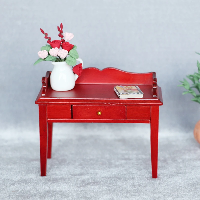 1:12  1:12 Dollhouse MiniatureDesk Table Office Des Furniture Model Ornaments Office Desk Living Room Home Decor Toy