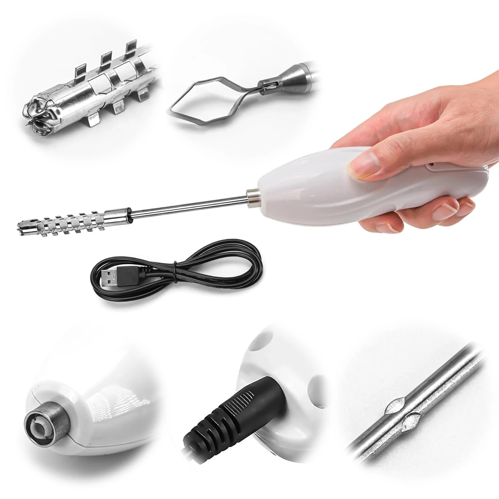 2-in-1 Rechargeable Electric Zucchini Corer Wireless Vegetable Core Remover with Interchangeable Blades Fish Scaler 10W