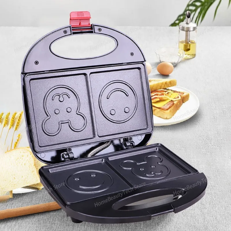 Household 110V American-standard Cartoon Pattern Bread Machine,Waffle Machine,Sandwich Breakfast Machine,Cookie Machine, Toaster
