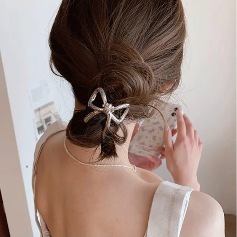 Neue Süße Haargummi Legierung Bogen Anhänger Elastische Haarband Pferdeschwanz Halter Frauen Haar Zubehör Gummibänder – Detail 5